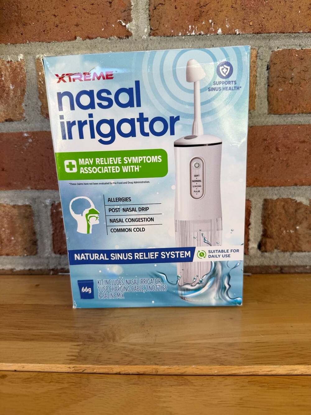 Xtreme Nasal Irrigator Natural Sinus Relief System Rechargeable w/ 4 Rinse Modes